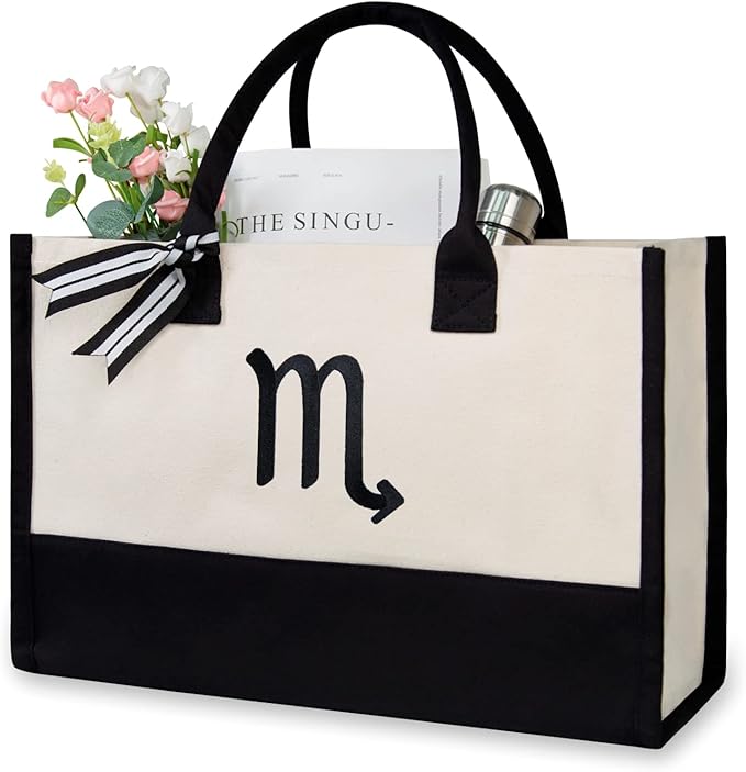 TOPDesign Embroidery Constellation Canvas Bag for Women (Scorpio)