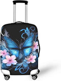 Butterfly Luggage Covers for Suitcase Universal Fits 18-32 Inch Suitcase Travel Luggage Cover Anti-Scratch Suitcase Protector Flower Print Suitcase Cover Travel Essential with Zip, Black