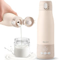 Portable Bottle Warmer for Travel, 12 Oz Milk Warmer for Breastmilk Formula Water, Fast Heating & 5-Level Temperature Control, USB Rechargeable & Long Battery Life for Car Airplane On The Go