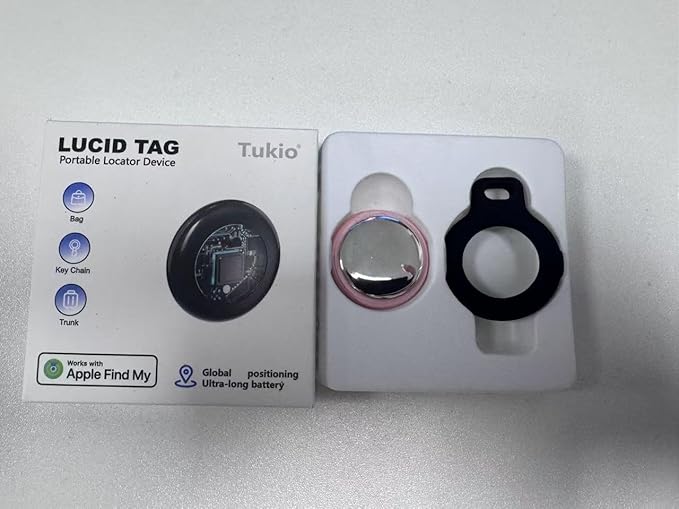 2025 New [Apple MFi Certified] (iOS Only) Air Tracker Tags-6 Pack, Bluetooth Tracker for Apple Find My, Replaceable Battery, Key Finder and Item Locator Smart Tag for Keys, Bags, Luggage, Pets, Black