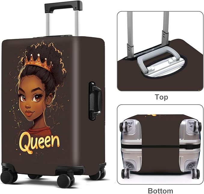 Luggage Cover Washable Suitcase Protector Anti-scratch Suitcase cover Fits 20-34 Inch Luggage (Girl-5, M(24-26inch suitcase))