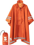 SaphiRose Hooded Rain Poncho Waterproof Raincoat Jacket for Men Women Adults