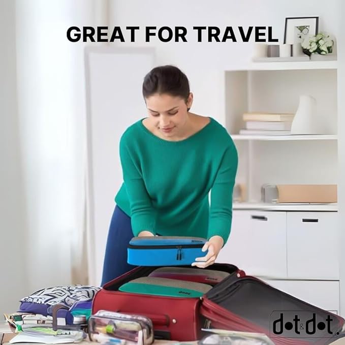 Medium Packing Cubes for Suitcases - 5 Pcs set of Packing Cubes for Travel Carry on Suitcase Organizer Bags - Travel Cubes Organizer Bags for Luggage