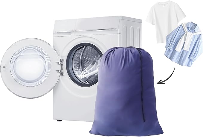 Extra Large Laundry Bag, Blue Bag with Drawstring Closure, 30"x40", for college, dorm and apartment dwellers (1PCS Blue)