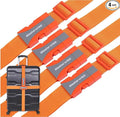 Buckle Straps with Clips, Adjustable Nylon Strap with Buckle, Packing Straps, Orange (79”, 4pcs)