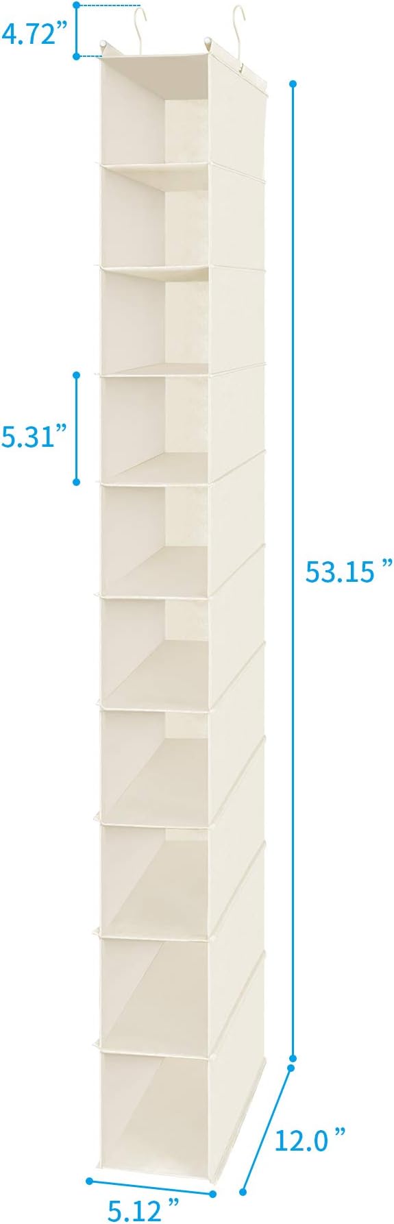 MAX Houser 10-Shelf Hanging Shoe Shelf Organizer, Hanging Shoe Storage for Closet,Pack of 2(Beige)