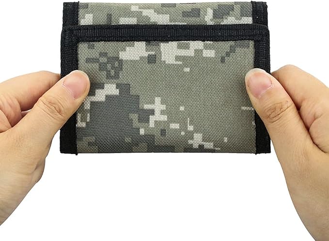 NEICY RFID Blocking Canvas Wallet for Men and Women - Camo Trifold Outdoor Sports Wallets with Magic Sticker for Teen Kids (Mosaic)