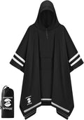 SaphiRose Hooded Rain Poncho Waterproof Raincoat Jacket for Men Women Adults
