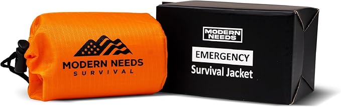 Emergency Survival Jacket – Disposable Rain Ponchos for Adults with Hood | Waterproof Ponchos for Women & Men | Compact Emergency Poncho for Travel, Outdoor Use, Camping & Survival Kits