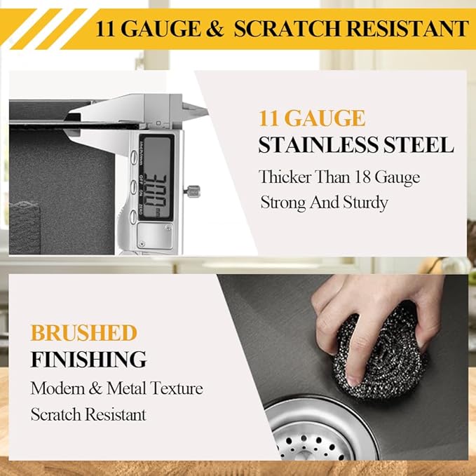 Black Kitchen Sink, Stainless Steel Topmount 25x22x9 Inch Single Bowl Drop In Kitchen Sink Combo- Stainless Grid,Soap Dispenser,Faucet Mat,Drain Strainer Set for Modern Style Kitchen&Bar