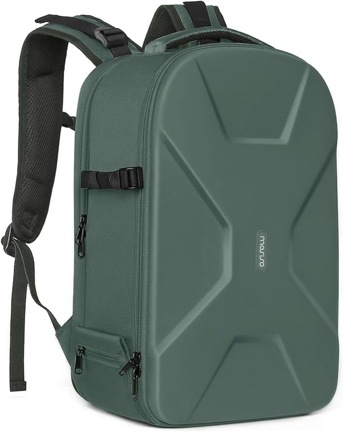 MOSISO Camera Backpack, DSLR/SLR/Mirrorless Photography Camera Bag 15-16 inch Waterproof Hardshell Case with Tripod Holder&Laptop Compartment Compatible with Canon/Nikon/Sony, Emerald Green