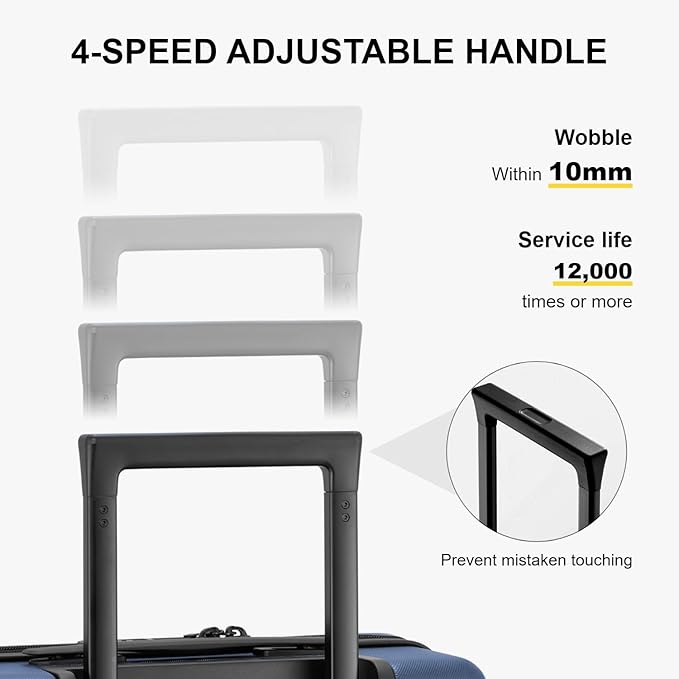 LEVEL8 Carry on Luggage Airline Approved, Small Carry on Suitcases with Wheels, Lightweight Hardside Textured Luggage for Travel, Tsa Approved, 20-Inch, Navy
