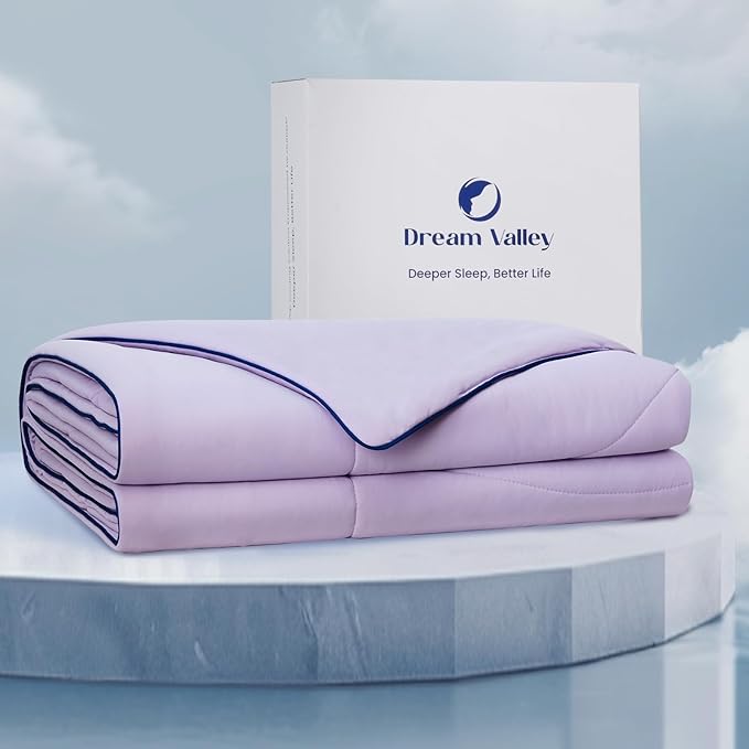Dream Valley® Outlast® Deepsleep Cooling Comforter, King Size, NASA-Grade Space Technology Cooling Blanket for Hot Sleepers Night Sweats, Q-Max > 0.45 Aerocool™ Breathable, Lavender Fog, 106"x90"