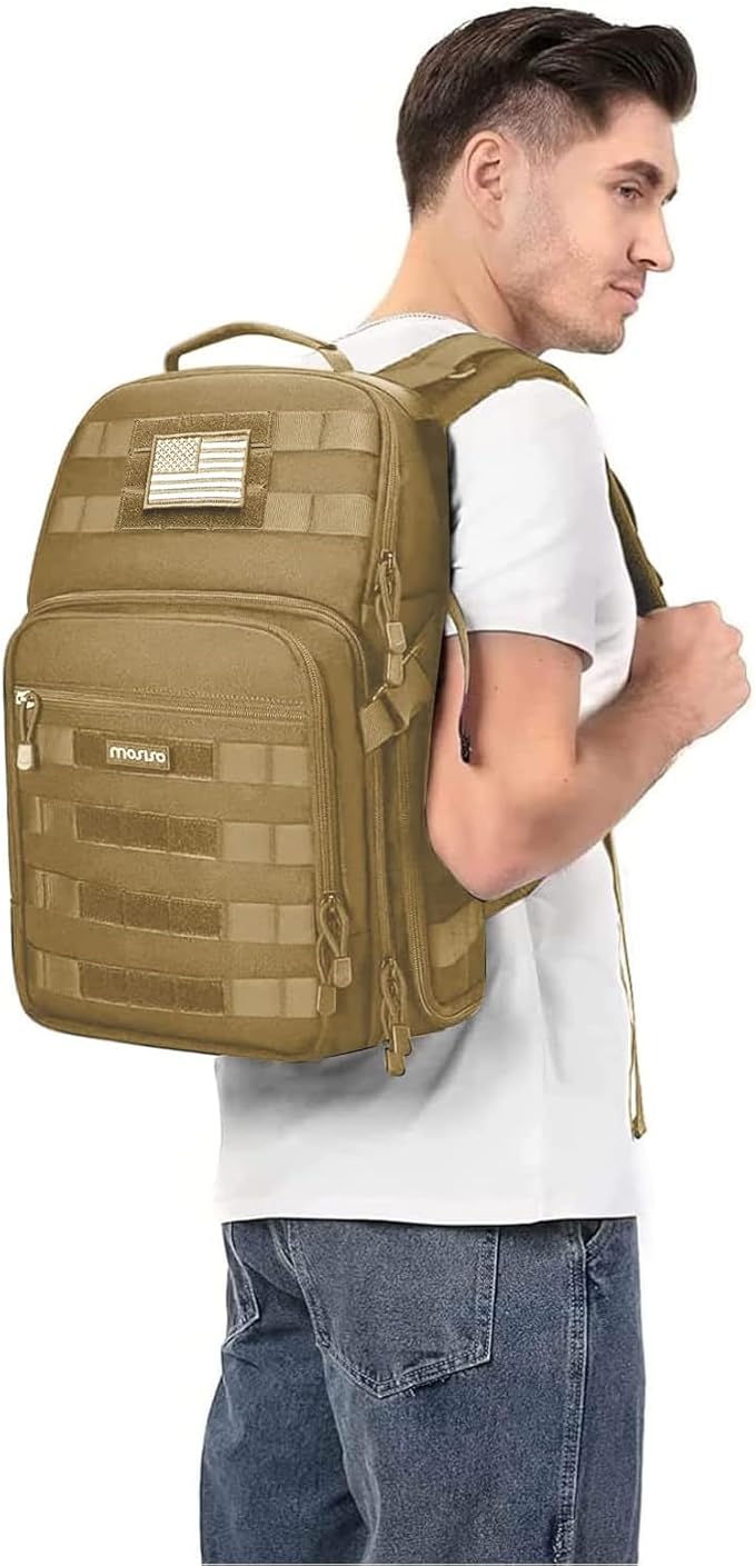 MOSISO Camera Backpack, DSLR/SLR/Mirrorless Tactical Camera Bag Case with Laptop Compartment Compatible with Canon/Nikon/Sony, Khaki