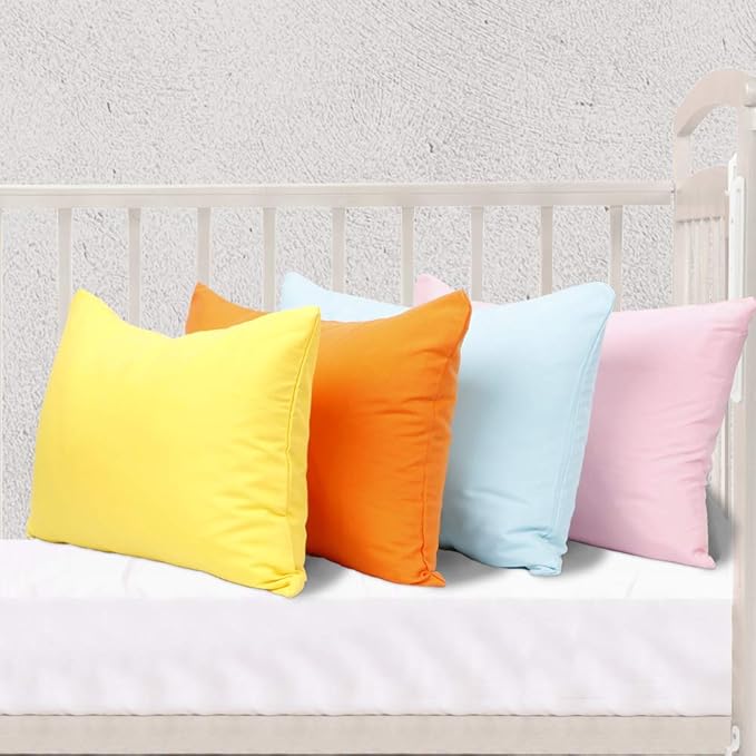 NTBAY 2 Pack Pillows with Microfiber Pillowcases, Soft Cotton Down Alternative 13x18 Zippered Pillows for Sleeping in Crib Bed - Machine Washable - Breathable Travel Pillows, Black