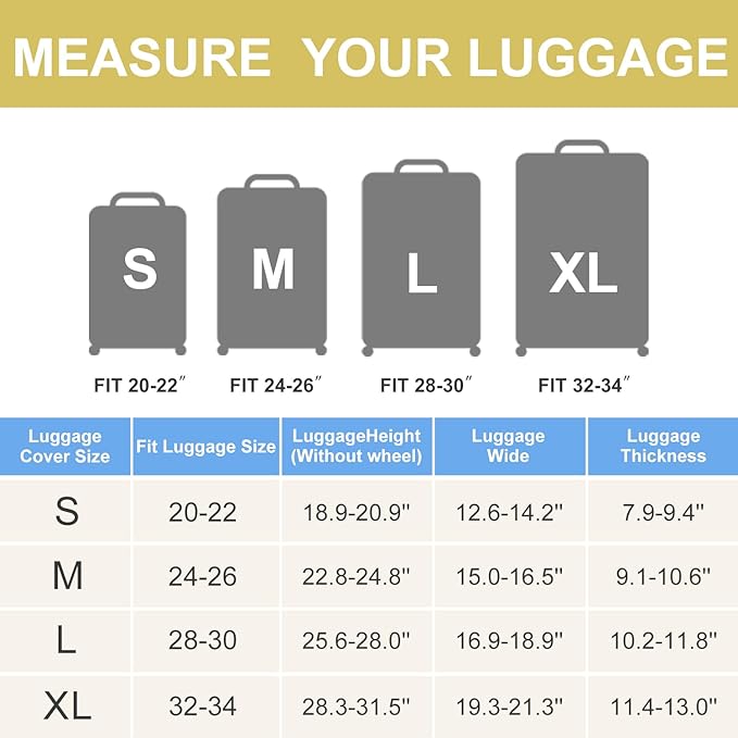 ANNA QUEEN Funny “Don’t Touch Me” Luggage Cover, Bold Blue Suitcase Protector with Angry Eyes Design, Stretchable, Washable Travel Cover for 32-34 Inch Luggage