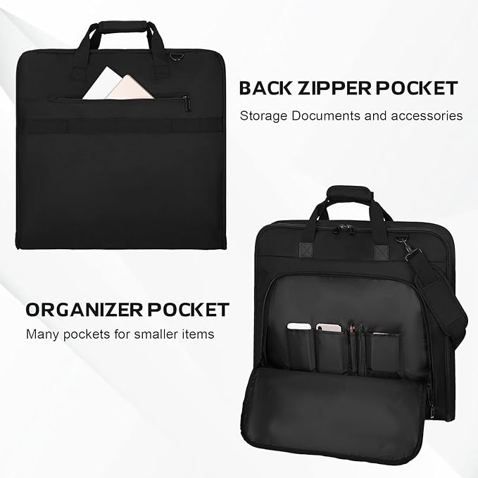 Garment Bags for travel,Hanging clothes Bag for Men Women,Suit Bags with Shoulder Strap,Wedding dress/shirt carry on luggage with fence hook,Wrinkle Free foldable duffle bag,Waterproof luux travel bag