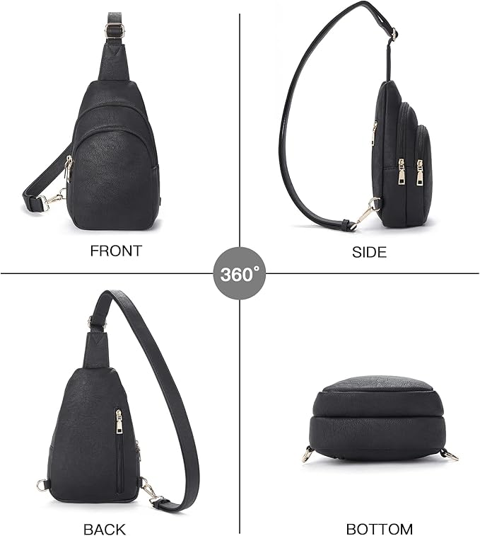 Telena Small Sling Bag for Women Leather Crossbody Fanny Packs Chest Bag for Women