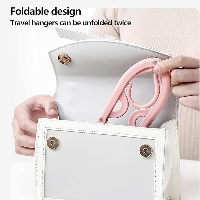 24 PCS Foldable Non Slip Plastic Clothes Hangers with Clips - Travel Accessories Drying Rack, 4 Colors