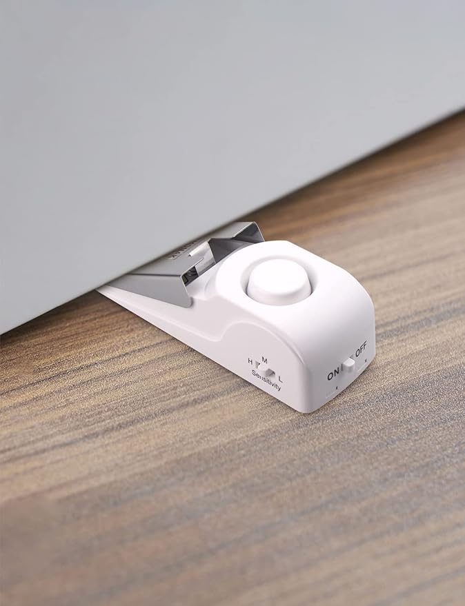EMDMAK Door Stop Alarm with 120DB Siren Door Stop for Home & Travel (White) (Pack of 1)