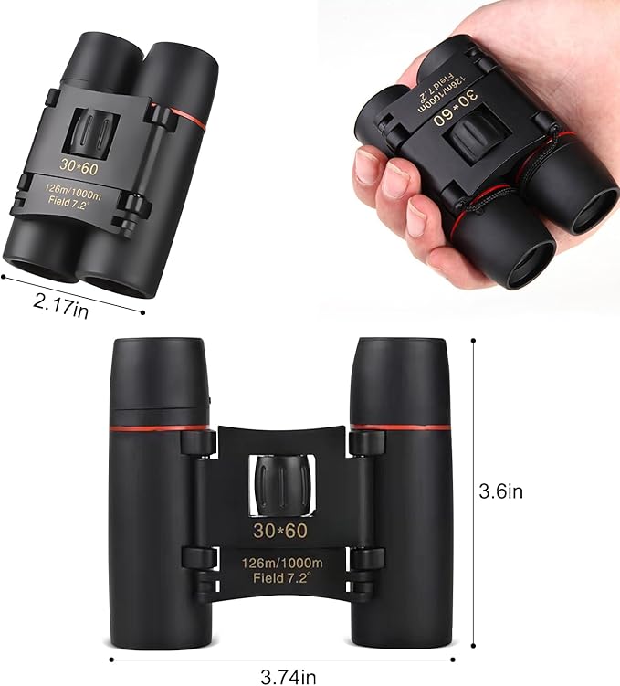 Binoculars for Adults Compact Mini Folding Waterproof Binoculars with High Power Portable for Bird Watching Cruising Hiking and Sports Events