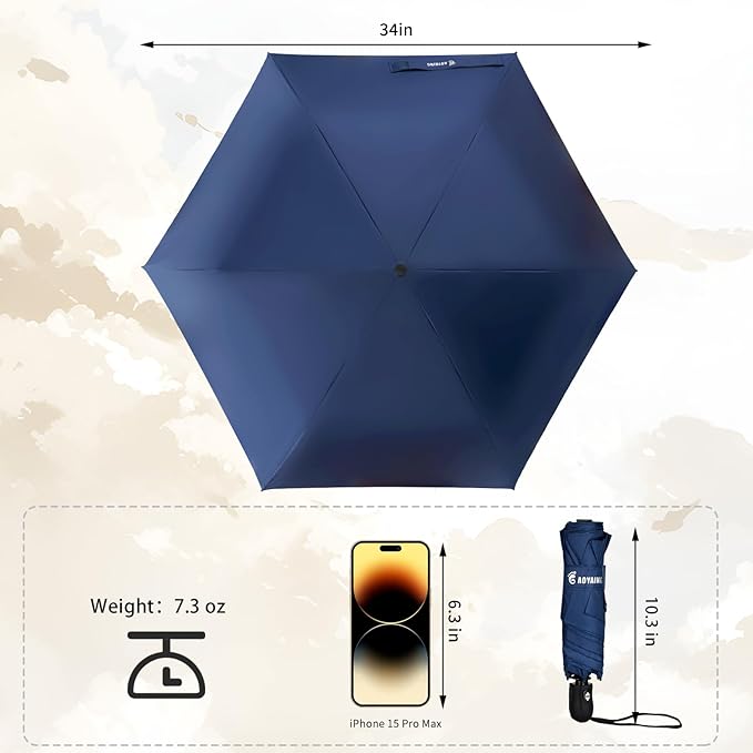 GAOYAING Compact Automatic Travel Umbrella with Case, Mini Small Folding Sun UV, Pocket Purse Umbrella