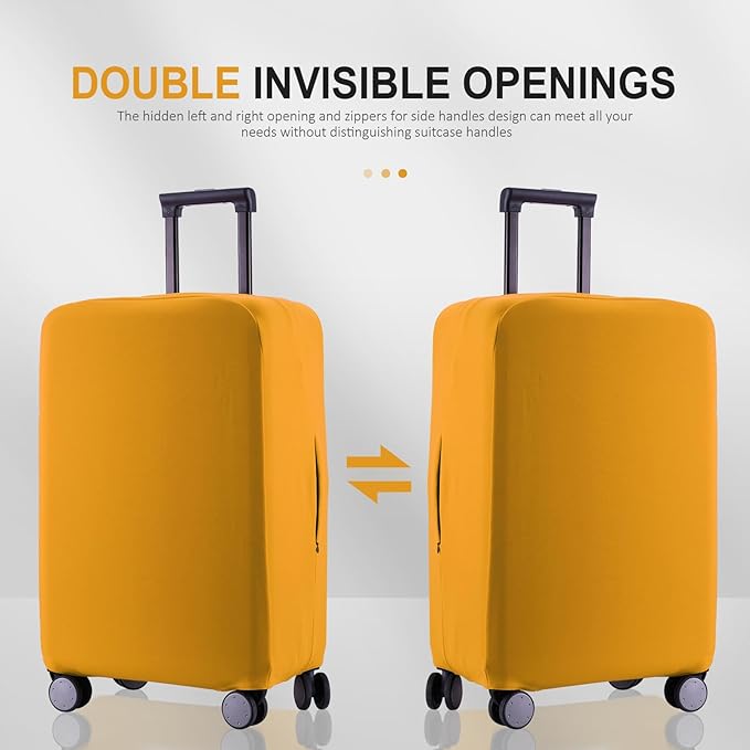Travel Luggage Cover Suitcase Protector Scratch-Resistant Fit 19-31 Inch Suitcase, Not Included Suitcase (Yellow, L(26-27 inch))