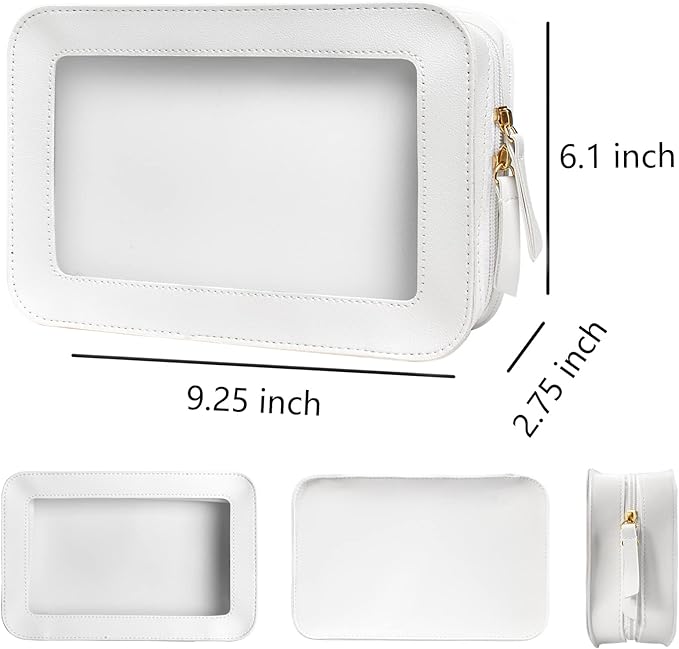 Clear Makeup Bag Small, TSA Approved Portable Toiletry Bag with Zipper Cosmetic Travel Bag Makeup Organizer Case Mini Makeup Pouch for Purse Car Organizer Bag for Women Men