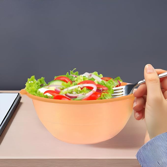 kūpaa Bowl & Carrier Duet – Microwave Safe Silicone Lunch Box For Adults– Collapsible, Leakproof, Food-Grade, Reusable To-Go Container (Sunstone)