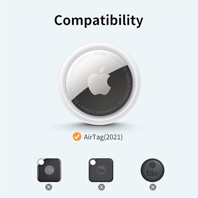 UNBREAKcable Holder for Apple AirTag - 4 Pack [Fit Tightly Design] [Easy to Install] [Hold Air Tag Securely] Waterproof TPU Shell Protective Case with All Metal Keychain Key Ring Clip (Brown&Blue)