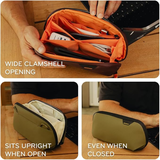 Peak Design Small Tech Pouch, Eclipse, Electronics Organizer for Travel or Everyday Carry, Origami-Style Storage, Cable Pass-Through, Weatherproof Recycled Nylon, Gear Carry Bag for Men and Women