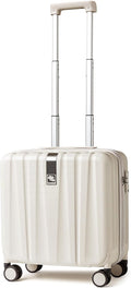 Hanke 16 Inch Underseat Carry on Luggage with Wheels Small Hard Shell Suitcases for Weekender,Travel Approved Lightweight Travel Luggage Suitcase for Womem Men,Christmas Gifts for Birthday-Ivory White