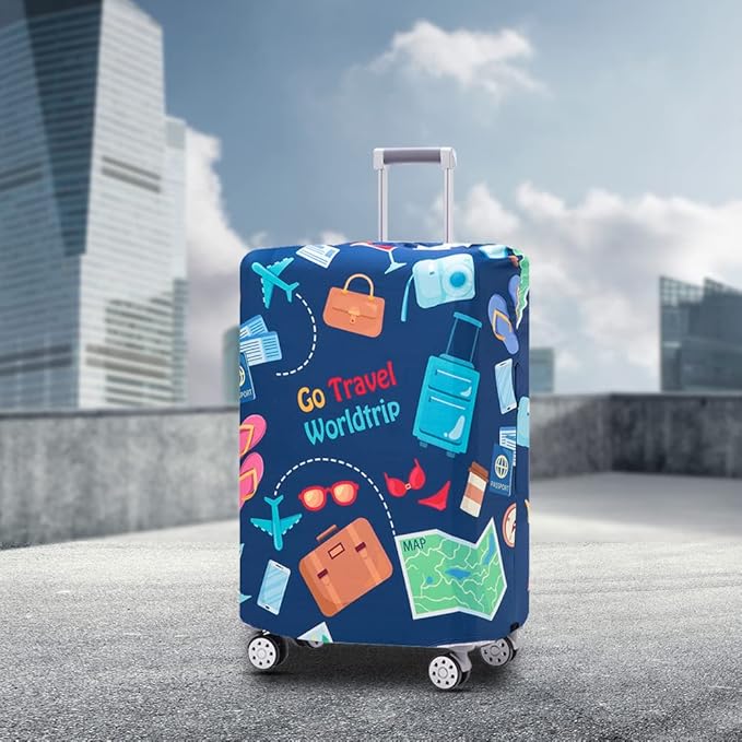 Travelkin Luggage Cover Washable Suitcase Protector Anti-scratch Suitcase cover Fits 18-32 Inch Luggage (Go travel-Trip, XL)