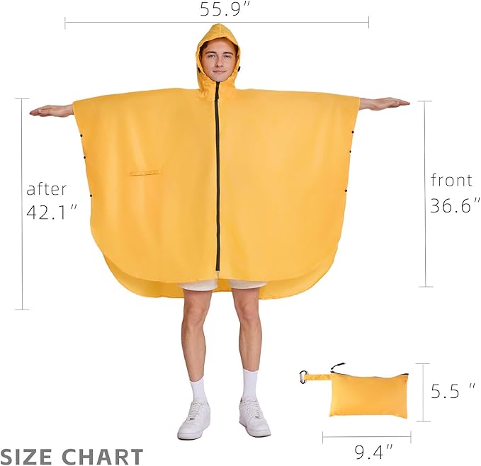 Cloak raincoat Unisex poncho Adult hooded men and women with pockets Mountaineering hiking rainstorm prevention