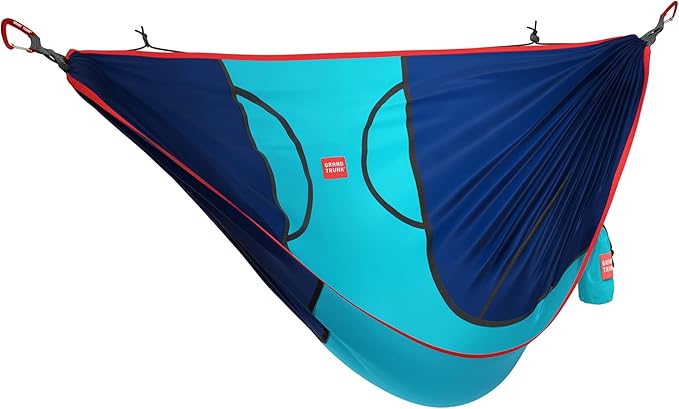 Grand Trunk ROVR Hanging Hammock Chair – Superlight & Packable with 10’ Suspension Straps, Durable Parachute Nylon for Camping, Backyard, & Travel – Navy/Ocean Blue