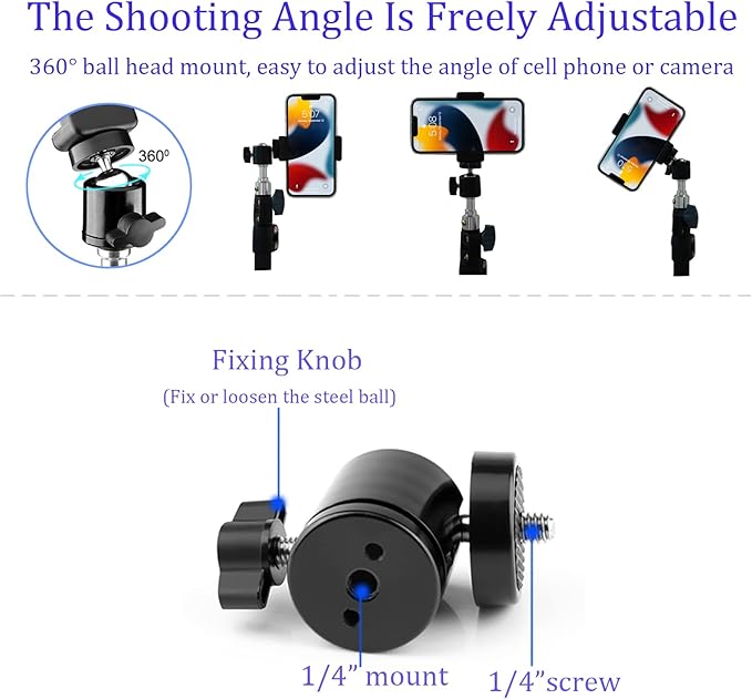 Up to 82.6 Inch Tall Tripod for Cell Phone and Lightweight Camera, Super Tall Tripod with Cell Phone Holder for iPhone 14 Pro Max, 13 Pro Max, Galaxy S22 Ultra, Action Cameras