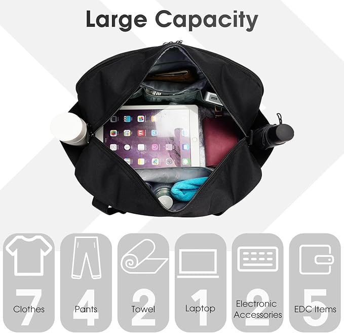 Narwey 18" Carry on Bag with Laptop Compartment 14 Inch Travel Duffel Bag for Spirit Airlines Personal Item Bag Overnight Weekender Bag with Wet Pocket for Women and Men (Black)