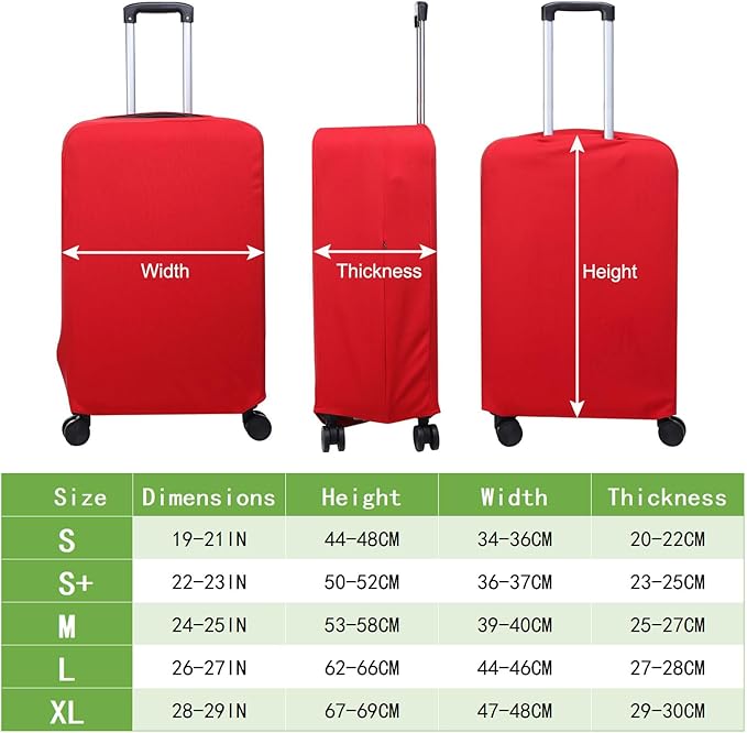 PATIKIL Luggage Cover, Suitcases Covers Elastic Carry on Cover Protector Washable Scratch-Resistant Fits 26-27 Inch Luggage for Travel Business Trips, Red