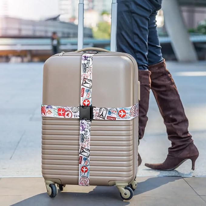 Adjustable Travel Luggage Strap Suitcase Belt Travel Bag Accessories 1.96 in W x 6.23 ft L