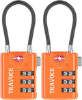 TSA Approved Luggage Locks, Travel Locks Which Also Work Great as Gym Locks, Toolbox Lock, Backpack and More, Orange 2 Pack