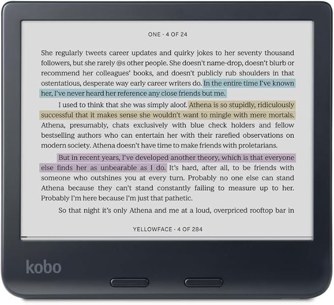 Kobo Libra Colour | eReader | 7” Glare-Free Colour E Ink Kaleido™ 3 Display | Dark Mode Option | Audiobooks | Waterproof | Black