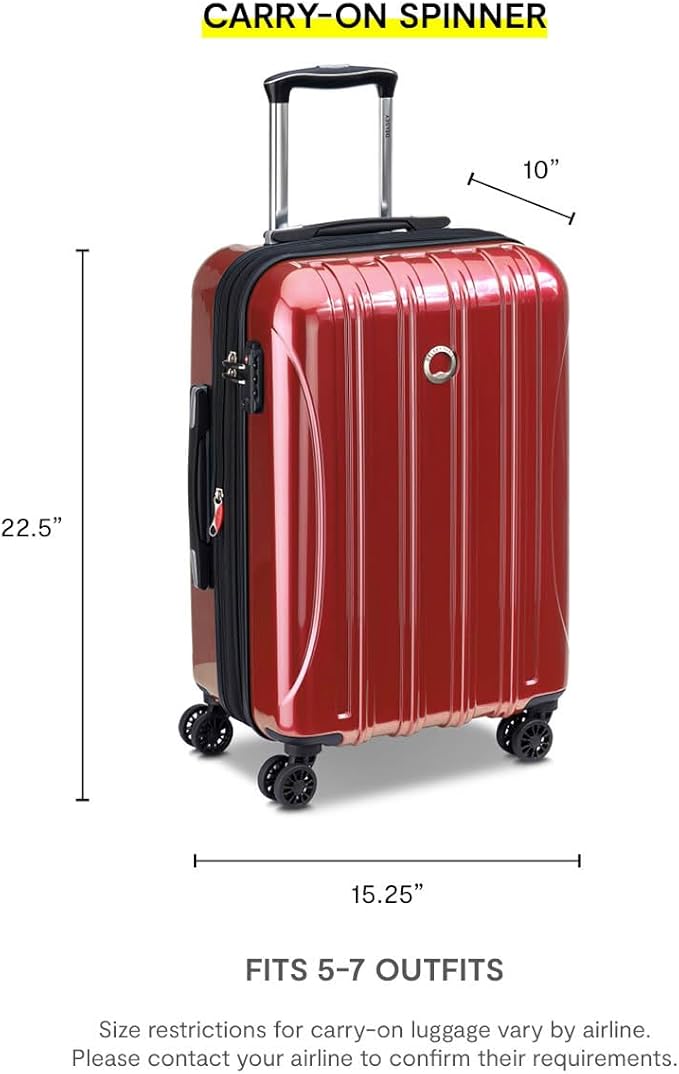 DELSEY PARIS Helium Aero Hardside Expandable Luggage with Spinner Wheels, Black, Carry-On 21 Inch