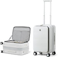 Hanke Hardside Expandable Carry On Luggage, 20 Inch Top Opening Trunk Luggages with Spinner Wheels, All-PC Hard Shell Carry-On Suitcase, Lightweight & TSA Airline Approved (Smoke White, 46L)