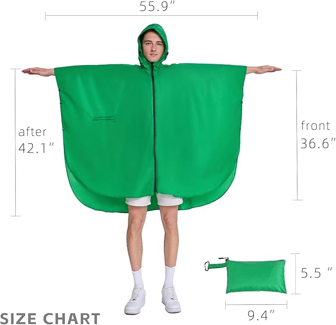Cloak raincoat Unisex poncho Adult hooded men and women with pockets Mountaineering hiking rainstorm prevention