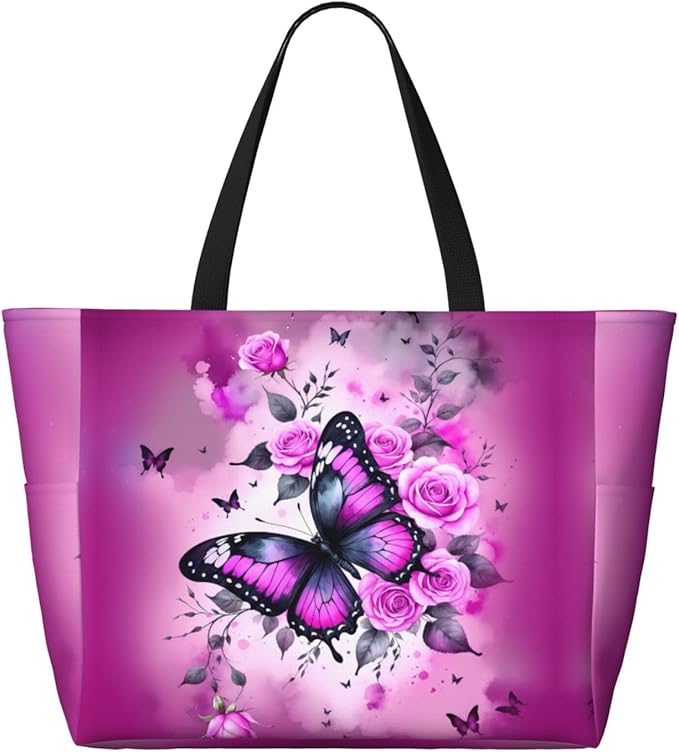 Beach Bag for Women Beach Tote Bag Waterproof Sandproof Large Bags with Zipper Big Capacity for Vacation Travel
