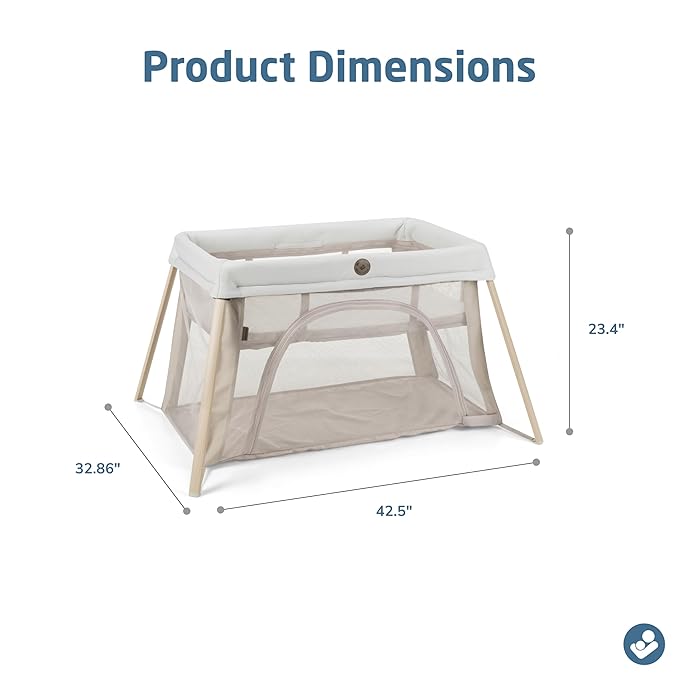 Maxi-Cosi Calao Travel Playard, Infant Bassinet, Toddler Playpen, Portable, Lightweight, Foldable, Easy Setup, with Carry Bag, Breathable Mesh, Classic Oat