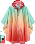 SaphiRose Rain Poncho Jacket Coat Hooded for Adults with Pockets