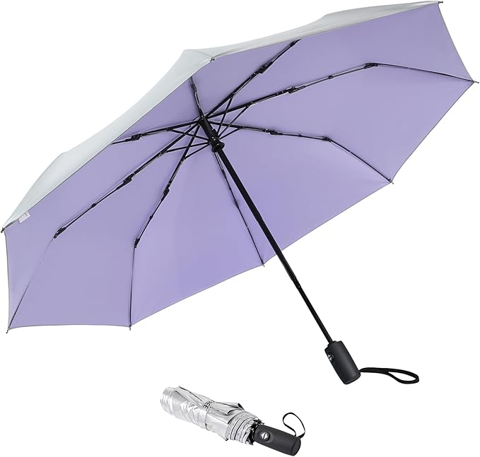 G4Free UPF 50+ UV Protection Large Travel Umbrella 42/46 Inch Auto Open Close Windproof Sun Blocking Umbrella
