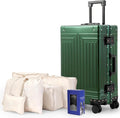 All Aluminum Carry On Luggage，Cut from Whole Aluminum Sheet，22x14x9 Airline Approved ，（3rd Generation，Premium Metal zipperless suitcase ） (green, 26inch)