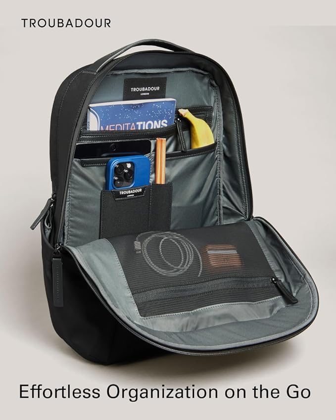 Troubadour Apex Backpack 3.0 - 25L Premium Laptop Backpack - Ergonomic & Water Resistant - Designed for Work and Travel - Black